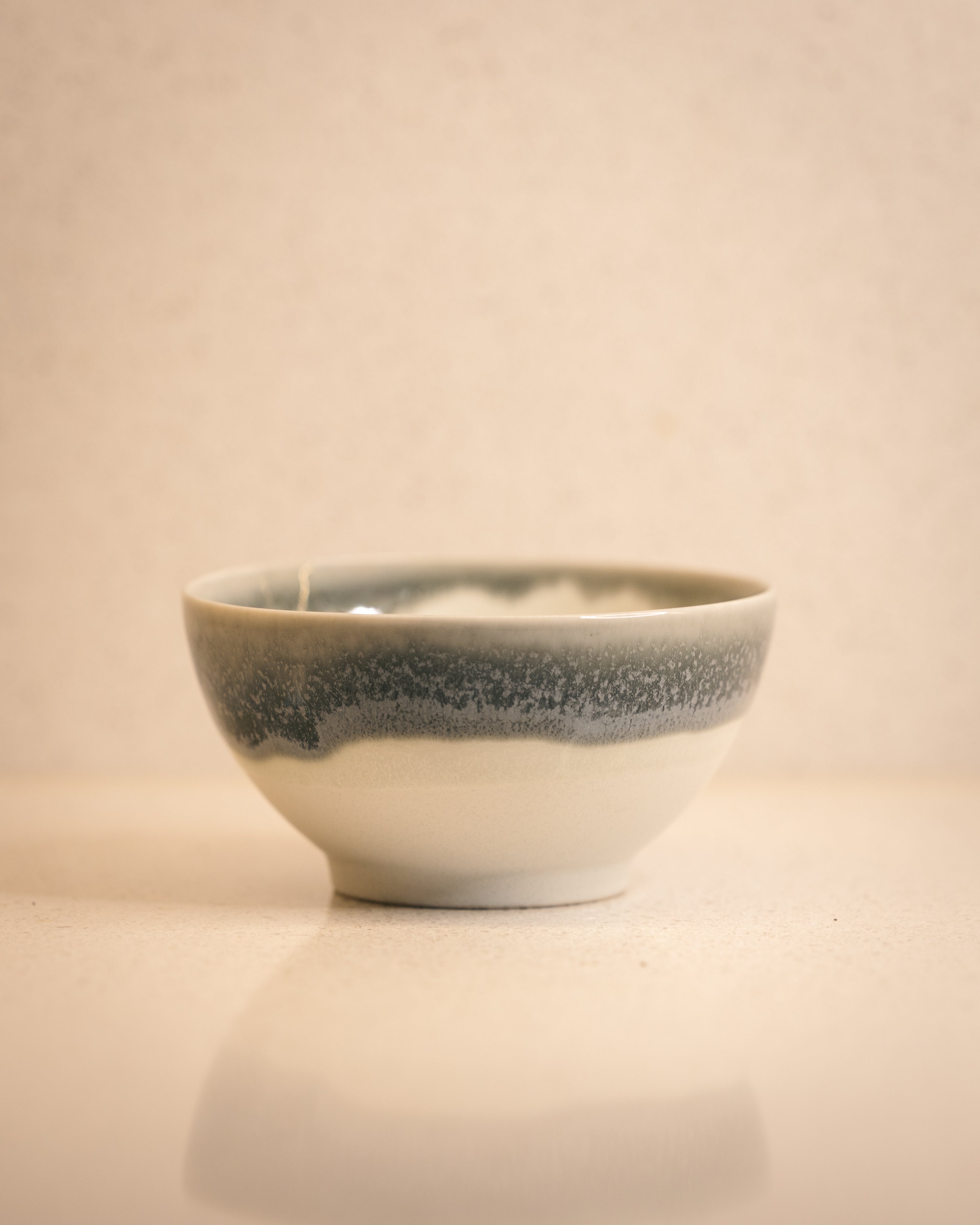 Chawan (mino yaki) - hvít & grá